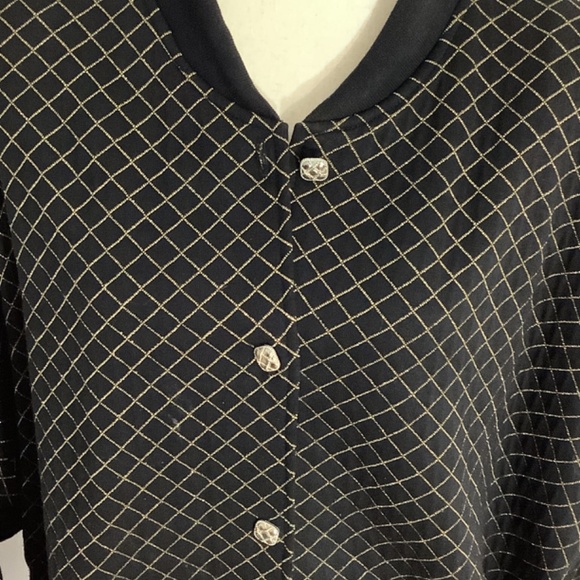 VTG LADY GRAFF SIZE 16 BLACK BOMBER JACKET GOLDEN TRIM UNIQUE RARE MADE IN USA - Picture 10 of 14